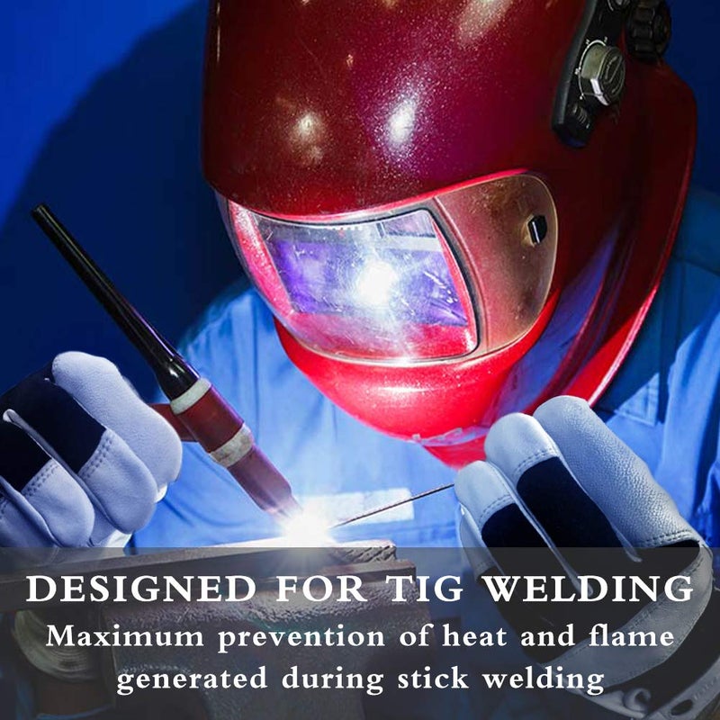 Intra-FIT TIG Welding Gloves with Short Cuff, Premium Grain Goatskin, Spark-Resistant Nomex Back, 1 Pair - Image 5